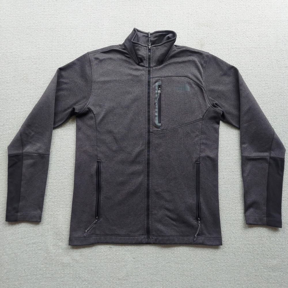 The North Face Jacket Mens Small Gray Full Zip Fleece Mock Neck Active Outdoor